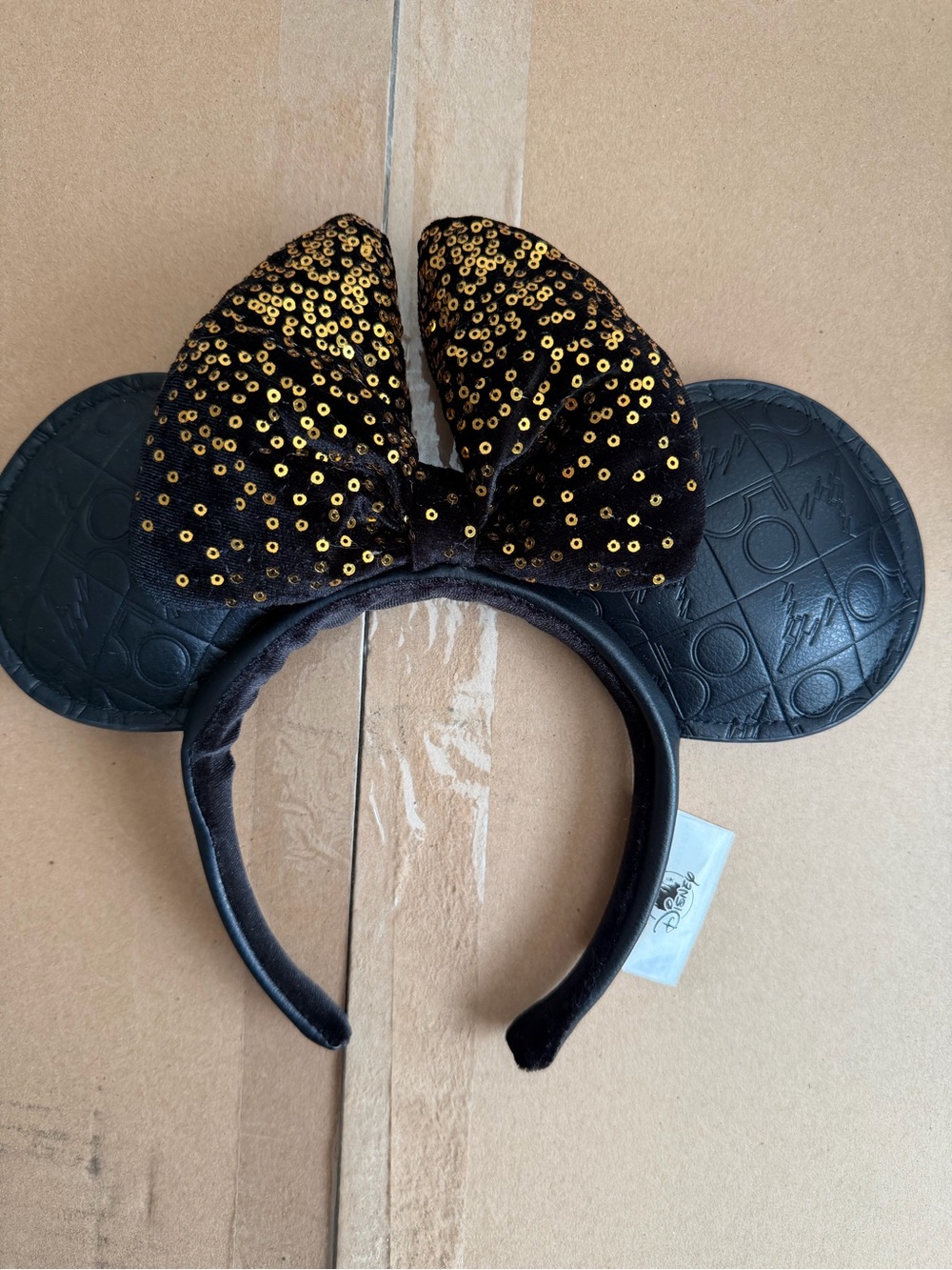 Disney Parks 50th Anniversary Black Gold Minnie Ears Headband Walt Disney World - Picture 3 of 4